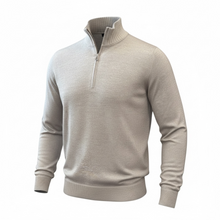 Load image into Gallery viewer, Gran Sasso 1/4 Zip Merino Wool Sweater Taupe
