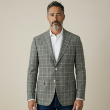 Load image into Gallery viewer, Ketroy Linen/Wool Sportcoat Sage Plaid