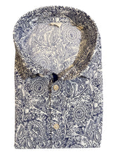 Load image into Gallery viewer, GMF SS Linen Shirt Blue Line Floral Print