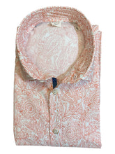 Load image into Gallery viewer, GMF SS Linen Shirt Orange Line Floral Print