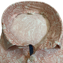 Load image into Gallery viewer, GMF SS Linen Shirt Orange Line Floral Print