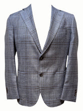 Load image into Gallery viewer, T&V Zephyr Sportcoat Slate Blue and Brown Plaid
