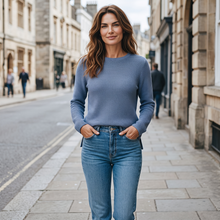 Load image into Gallery viewer, Gran Sasso Women Ribbed Pullover Sweater - Denim Blue