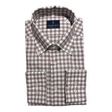 Load image into Gallery viewer, Emanuel Berg Luxe Flannel Gingham Shirt Taupe