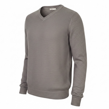 Load image into Gallery viewer, T&V Merino Wool V-Neck Sweater Taupe