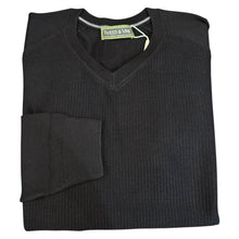 Load image into Gallery viewer, T&V Merino Wool V-Neck Sweater Black