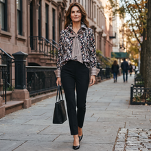 Load image into Gallery viewer, Camicetta Snob Viscose Blouse w/Tie Black
