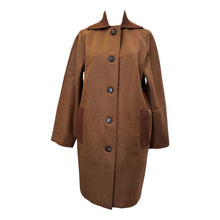 Load image into Gallery viewer, Rosso35 Boiled Wool Coat w/Knit Details Russet