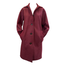 Load image into Gallery viewer, Rosso35 Boiled Wool Coat w/Knit Details Bordeaux