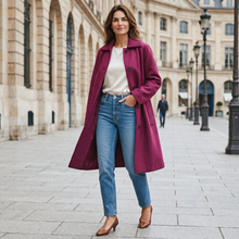 Load image into Gallery viewer, Rosso35 Boiled Wool Coat w/Knit Details Bordeaux