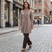 Load image into Gallery viewer, Rosso35 Boiled Wool Coat w/Knit Collar Natural