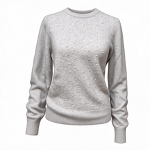 Load image into Gallery viewer, Anne Claire Alpaca Blend Crew Sweater w/Dots Pearl