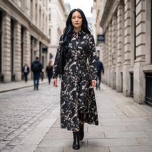 Load image into Gallery viewer, Bruno Manetti Long Sleeve Silk and Viscose Dress