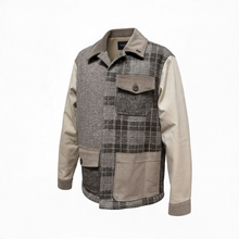 Load image into Gallery viewer, Bob Wool Overshirt/Jacket in Beige Patchwork
