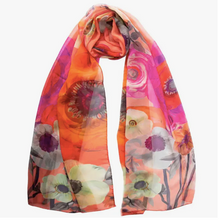 Load image into Gallery viewer, Elizabetta Campo De Fiori Coral Silk Scarf