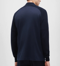 Load image into Gallery viewer, Maurizio B Felt Jacket w/Knit Sleeves Navy