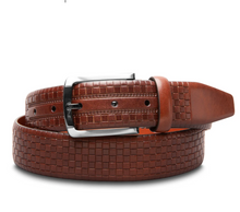 Load image into Gallery viewer, Bosca Belt Avelino Woven Dark Brown