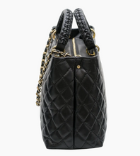 Load image into Gallery viewer, Modarno Quilted Leather Handbag w/Woven Handle