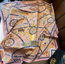 Load image into Gallery viewer, SueSilk 70cm Sq. Scarf Pink Chain