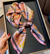 Load image into Gallery viewer, SueSilk 70cm Sq. Scarf Pink Chain