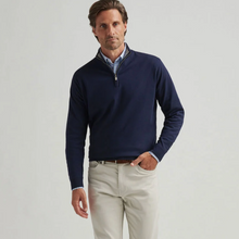 Load image into Gallery viewer, PETER MILLAR Coolspun Cotton 1/4 Zip Sweater Navy