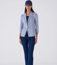 Load image into Gallery viewer, Amina Rubinacci Sable Sweater Jacket Blue/White