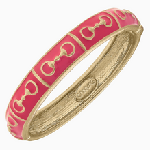Load image into Gallery viewer, Canvas Style Quincy Horsebit Enamel Hinge Bangle