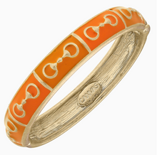 Load image into Gallery viewer, Canvas Style Quincy Horsebit Enamel Hinge Bangle