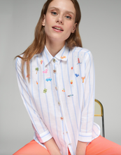 Load image into Gallery viewer, Vilagallo Stripe Shirt Raya W/Embroidered Pics