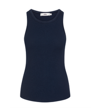 Load image into Gallery viewer, 0039 Italy Ella Ribbed Jersey Tank Navy