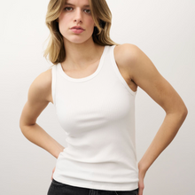 Load image into Gallery viewer, 0039 Italy Ella Ribbed Jersey Tank White