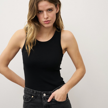 Load image into Gallery viewer, 0039 Italy Ella Ribbed Jersey Tank Black