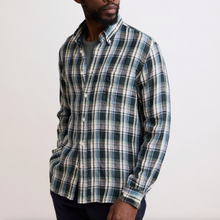 Load image into Gallery viewer, Hartford Pitt Linen Shirt in Green and Blue Madras