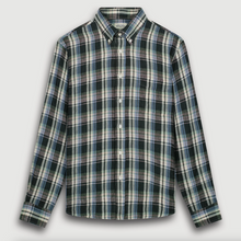 Load image into Gallery viewer, Hartford Pitt Linen Shirt in Green and Blue Madras