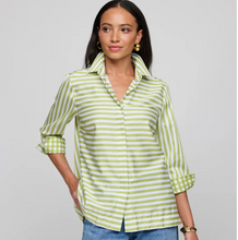 Load image into Gallery viewer, Hinson Wu Xena Stripe/Gingham Shirt Lime