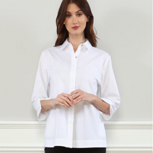 Load image into Gallery viewer, Hinson Wu Xena 3/4 Sleeve Zip Back Shirt White
