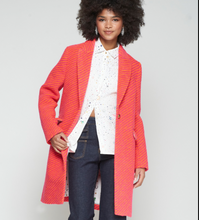 Load image into Gallery viewer, Vilagallo Pink and Orange Diagonal Striped Wool Coat