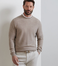 Load image into Gallery viewer, PETER MILLAR Autumn Crest Honeycomb Crewneck Sweater Light Elm
