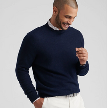 Load image into Gallery viewer, PETER MILLAR Autumn Crest Honeycomb Crewneck Sweater Navy