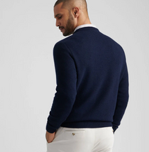Load image into Gallery viewer, PETER MILLAR Autumn Crest Honeycomb Crewneck Sweater Navy