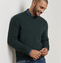Load image into Gallery viewer, PETER MILLAR Autumn Crest Honeycomb Crewneck Sweater Nordic Pine