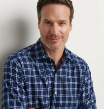 Load image into Gallery viewer, Peter Millar Mystic Performance Flannel Sport Shirt Navy