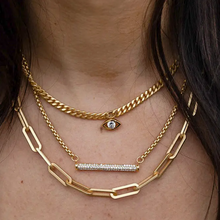 Load image into Gallery viewer, Loni Paul Gold Pave Bar Necklace