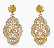 Load image into Gallery viewer, Loni Paul Oval Gold Lace Earring