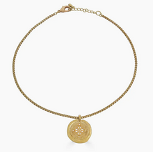 Load image into Gallery viewer, Loni Paul Matte Gold Filigree Coin Necklace
