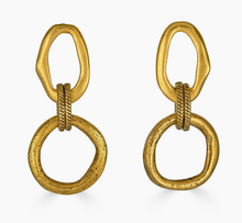 Load image into Gallery viewer, Loni Paul Gold Sculpted Circle Drop Earrings