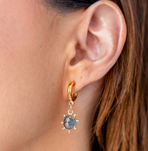 Load image into Gallery viewer, Loni Paul Labradorite Charm Hoop Earrings