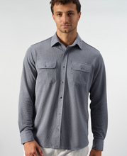 Load image into Gallery viewer, T&V 2 Pocket Textured Utility Shirt Steel Blue