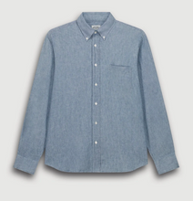 Load image into Gallery viewer, Hartford Linen/Cotton BD Shirt Light Indigo