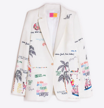 Load image into Gallery viewer, Vilagallo White Jacket with Quirky Print